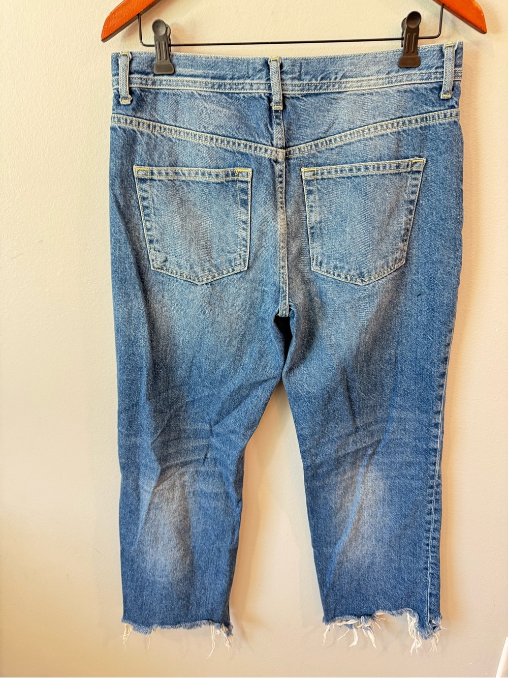 Free People Blue Distressed Boyfriend Jeans Sz 28 - Picture 4 of 7
